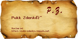 Pukk Zdenkó névjegykártya